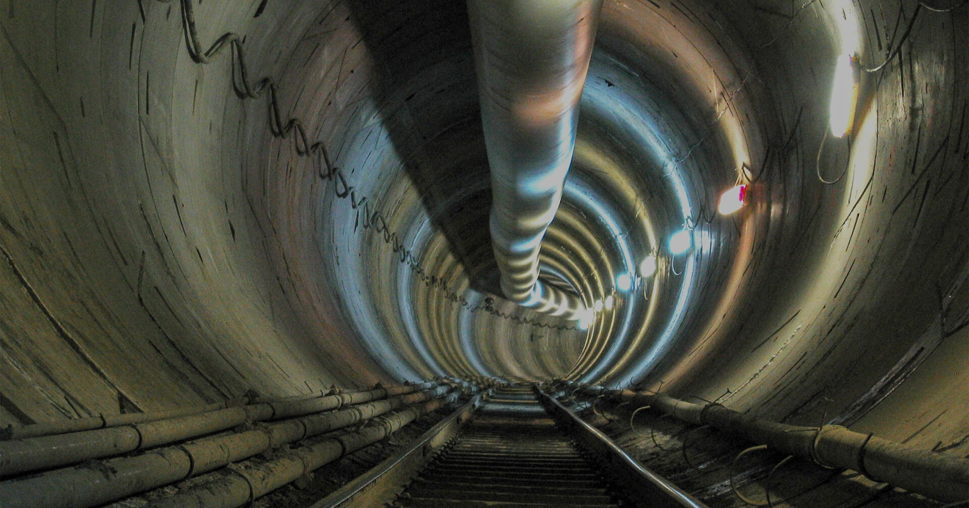 Internal view of an underground tunnel
